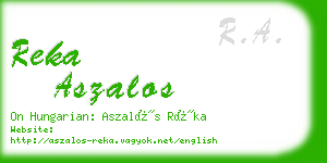 reka aszalos business card